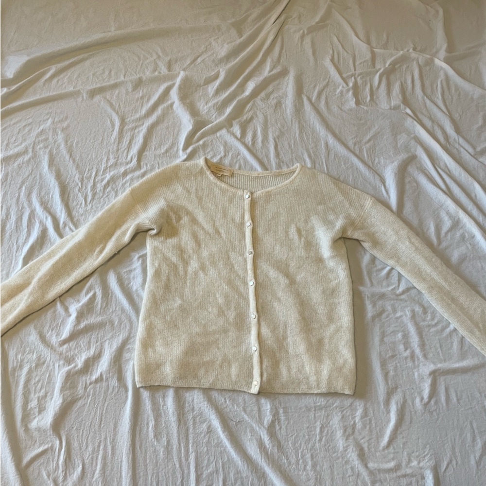 Sezane Cream Mohair Cardigan